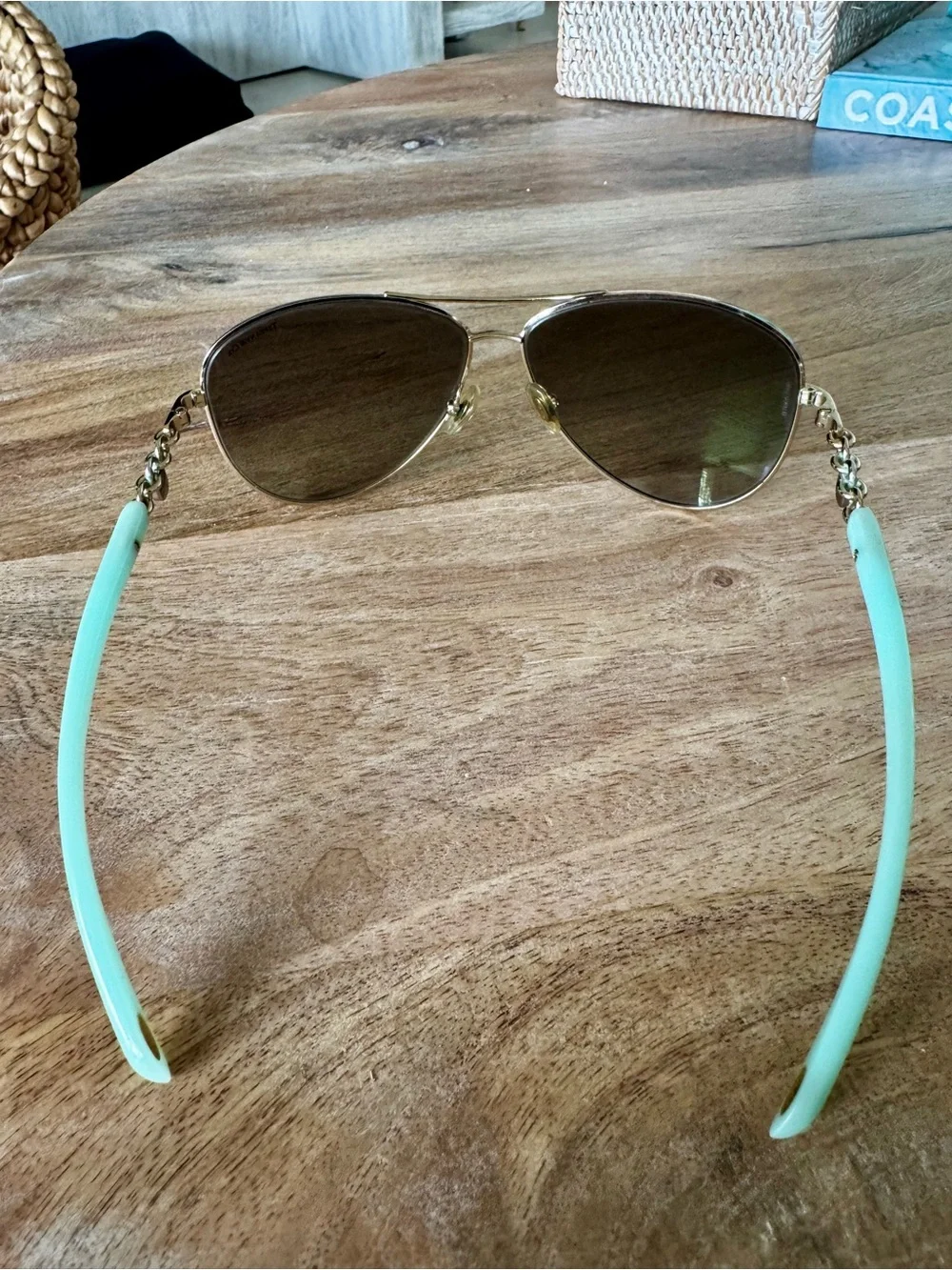 Tiffany & Co. Locks Pilot Aviator Sunglasses